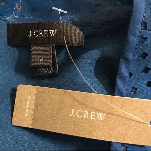 J. Crew NWT A-Line Perforated Blue Size 14 - Picture 12 of 13